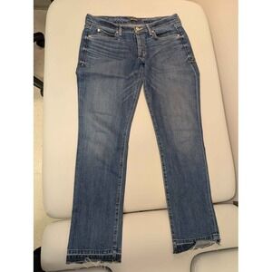 Level 99 Raw Hem Skinny Jeans Womens 28 Medium Wash Stretch Denim